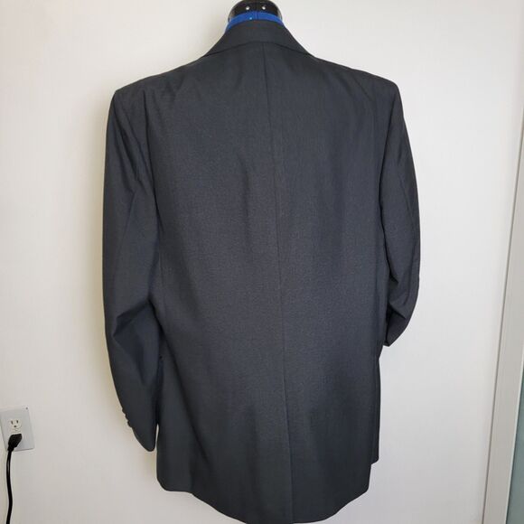 Black Mens Tuxedo Satin Lapel 1-Button Single Vent Formal Blazer Jacket 46R - Picture 3 of 14